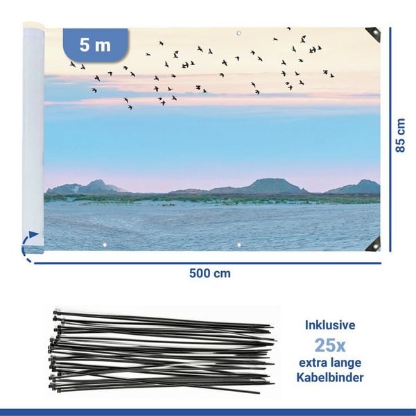 Produktbild: Balkon-Sichtschutz Mod. Nordseek&uuml;ste, UV- und witterungsbest&auml;ndig