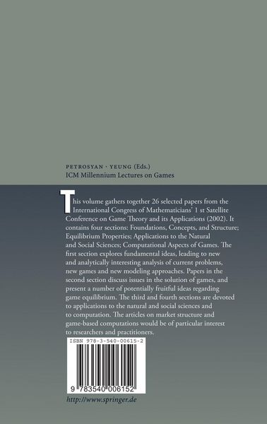 Produktbild: ICM Millennium Lectures on Games