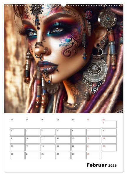 Produktbild: W&uuml;stenk&ouml;niginnen (hochwertiger Premium Wandkalender 2026 DIN A2 hoch), Kunstdruck in Hochglanz