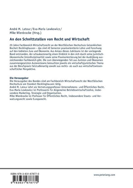 Produktbild: An den Schnittstellen von Recht und Wirtschaft
