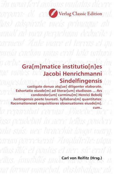 Produktbild: Gra[m]matice institutio[n]es Jacobi Henrichmanni Sindelfingensis