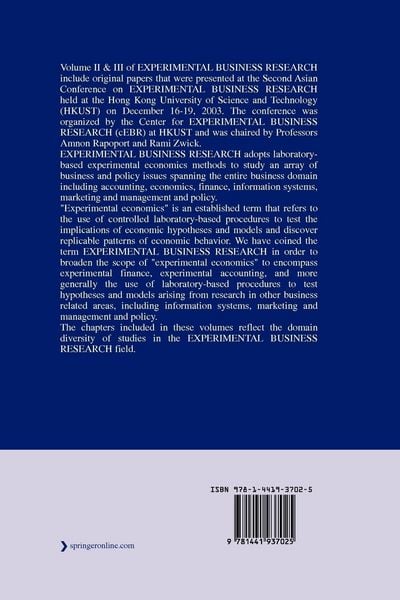 Produktbild: Experimental Business Research