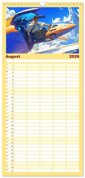 Produktbild: Familienplaner 2026 - Die Zukunft wird richtig cool mit 5 Spalten (Wandkalender, 21 x 45 cm) CALVENDO