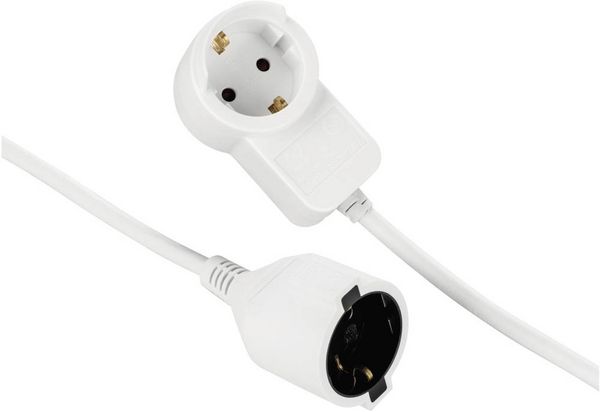 Produktbild: Hama 00133801 Strom Verl&auml;ngerungskabel Wei&szlig; 3.00 m H05VV-F 3G 1,5 mm&sup2;
