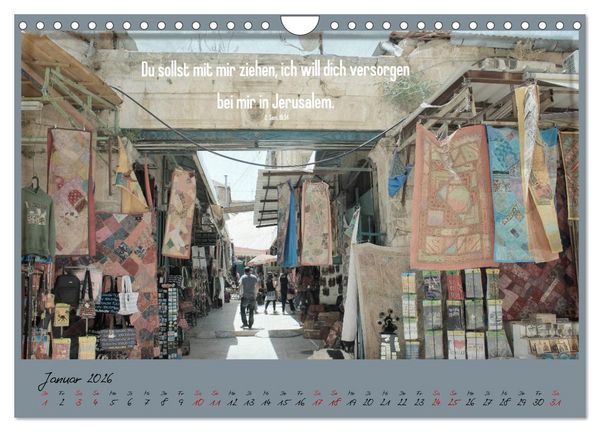Produktbild: Mit der Bibel in der Hand durch das Heilige Land - Jerusalem (Wandkalender 2026 DIN A4 quer), CALVENDO Monatskalender