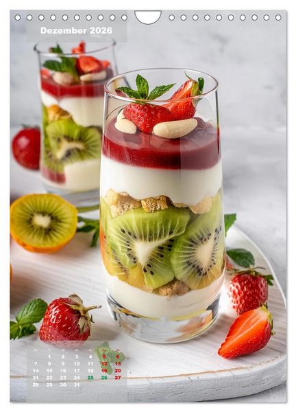 Produktbild: Vegane Dessertkreationen - S&uuml;&szlig;e K&ouml;stlichkeiten aus der veganen Backstube (Wandkalender 2026 DIN A4 hoch), CALVENDO Monatskalender
