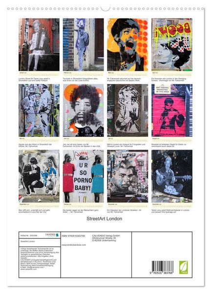 Produktbild: StreetArt London (hochwertiger Premium Wandkalender 2026 DIN A2 hoch), Kunstdruck in Hochglanz