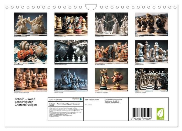 Produktbild: Schach &ndash; Wenn Schachfiguren Charakter zeigen (Wandkalender 2027 DIN A4 quer), CALVENDO Monatskalender