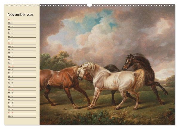 Produktbild: Pferde-&Ouml;lgem&auml;lde. Die Kunst der alten Meister (hochwertiger Premium Wandkalender 2026 DIN A2 quer), Kunstdruck in Hochglanz