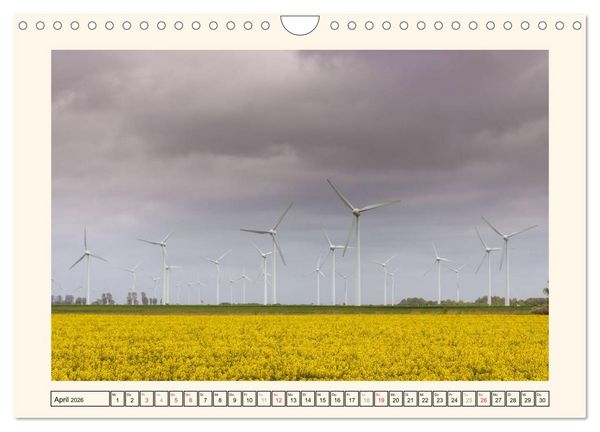 Produktbild: Windkraft in der Landschaft Ostfrieslands (Wandkalender 2026 DIN A4 quer), CALVENDO Monatskalender