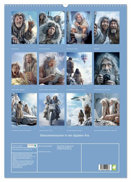 Produktbild: Steinzeitmenschen in der digitalen &Auml;ra (Wandkalender 2026 DIN A2 hoch), CALVENDO Monatskalender