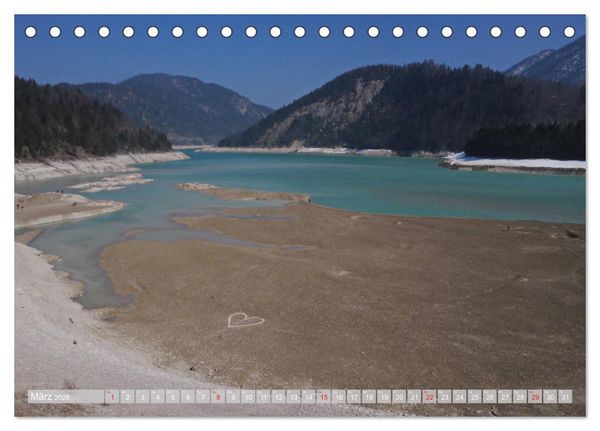 Produktbild: Der Sylvenstein - Impressionen eines Sees in Oberbayern (Tischkalender 2026 DIN A5 quer), CALVENDO Monatskalender
