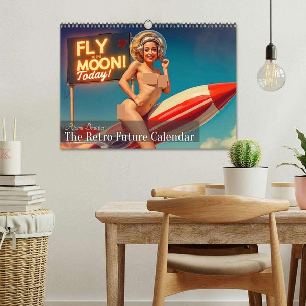 Produktbild: Atomic Beauties &ndash; The Retro Future Calendar (Wandkalender 2026 DIN A3 quer), CALVENDO Monatskalender