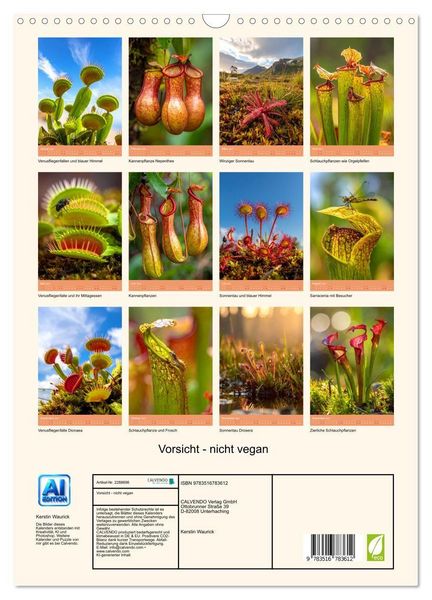 Produktbild: Vorsicht - nicht vegan (Wandkalender 2027 DIN A3 hoch), CALVENDO Monatskalender