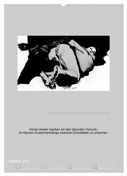 Produktbild: EROTISCHE BODYPAINTING ZITATE - HOMMAGE AN KLIMT, SCHIELE UND PICASSO (hochwertiger Premium Wandkalender 2026 DIN A2 hoch), Kunstdruck in Hochglanz