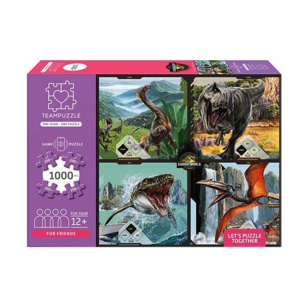 Produktbild: TEAMPUZZLE &ndash; Jurassic World &ndash; 1000 Teile &ndash; Erwachsenenpuzzle f&uuml;r vier Personen