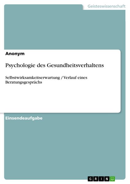 Produktbild: Psychologie des Gesundheitsverhaltens