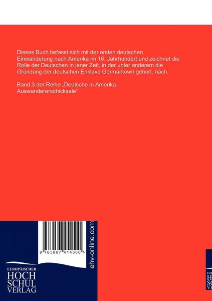 Produktbild: Die erste deutsche Einwanderung