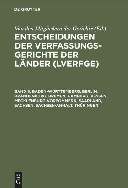 Produktbild: Baden-W&uuml;rttemberg, Berlin, Brandenburg, Bremen, Hamburg, Hessen, Mecklenburg-Vorpommern, Saarland, Sachsen, Sachsen-Anhalt, Th&uuml;ringen