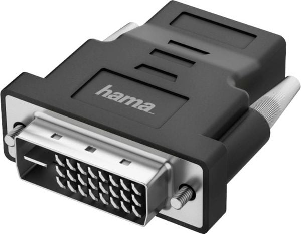 Hama 00200338 DVI / HDMI Adapter [1x UK-Stecker - 1x DVI-D Stecker] Schwarz