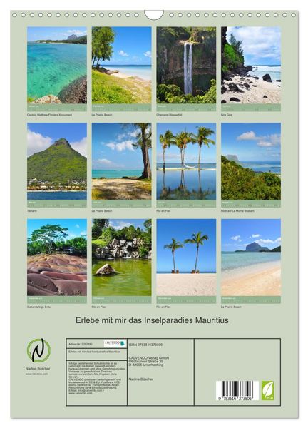 Produktbild: Erlebe mit mir das Inselparadies Mauritius (Wandkalender 2026 DIN A3 hoch), CALVENDO Monatskalender