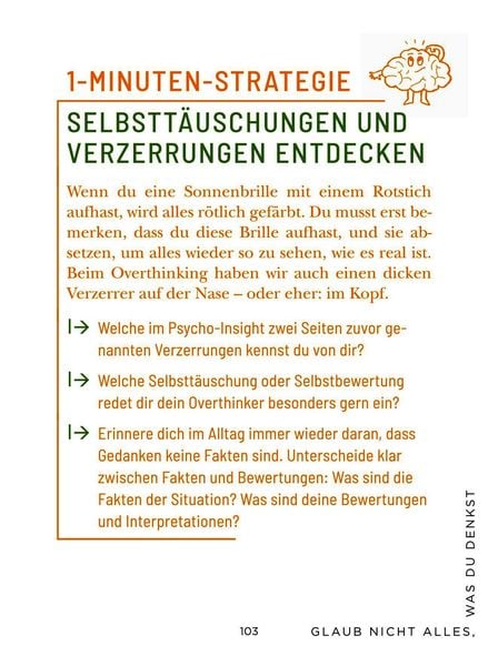 Produktbild: Die 1-Minuten-Strategie gegen Overthinking