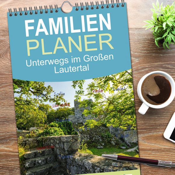 Produktbild: Familienplaner 2026 - Unterwegs im Gro&szlig;en Lautertal mit 5 Spalten (Wandkalender, 21 x 45 cm) CALVENDO