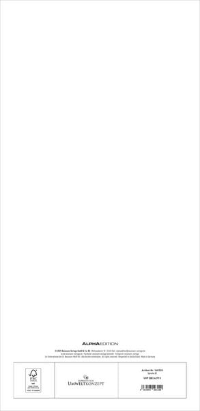 Planer für zwei 2026 mit 3 Spalten - Familien-Timer 22x45 cm - Offset-Papier - mit Ferienterminen - Wand-Planer - Familienkalender - Alpha Edition