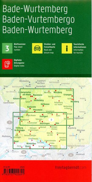 Produktbild: Freytag & berndt Stra&szlig;enkarte Baden-W&uuml;rttemberg 1:200.000