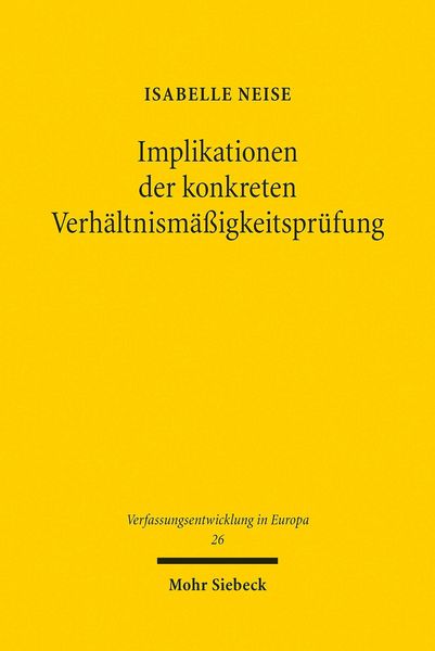Produktbild: Implikationen der konkreten Verh&auml;ltnism&auml;&szlig;igkeitspr&uuml;fung
