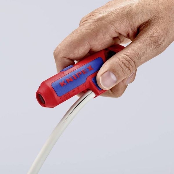 Produktbild: Knipex 16 95 01 SB ErgoStrip Kabelentmanteler Geeignet f&uuml;r Rundkabel, Feuchtraumkabel, Datenkabel, Koaxialkabel 4.8 bis 13 mm 0.2 bis 4 mm&sup2;