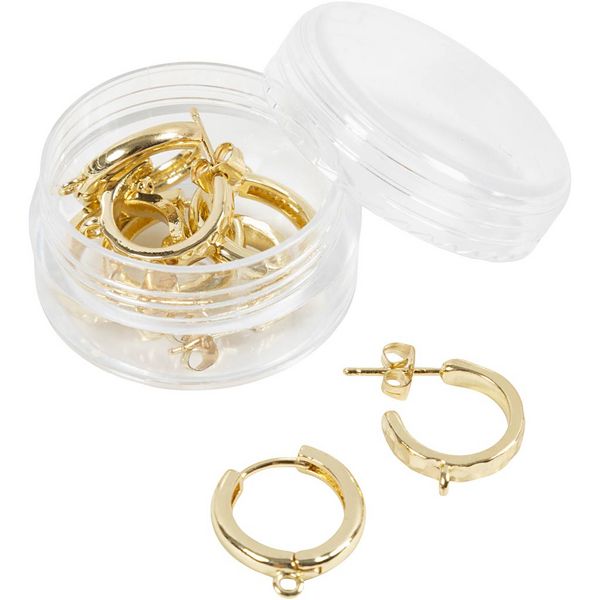 Produktbild: Creativ Company Creolen-Ohrringe, D 15 mm, Dicke 3 mm, vergoldet, 2x2 Paar
