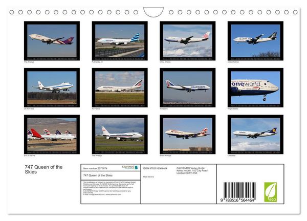 Produktbild: 747 Queen of the Skies (Wall Calendar 2026 DIN A4 landscape), CALVENDO 12 Month Wall Calendar