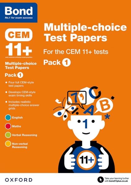 Produktbild: Bond 11+ Multiple-choice Test Papers for the CEM 11+ Tests Pack 1: Ready for the 2025 Cambridge Select Insight exam