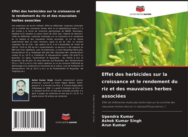 Produktbild: Effet des herbicides sur la croissance et le rendement du riz et des mauvaises herbes associ&eacute;es