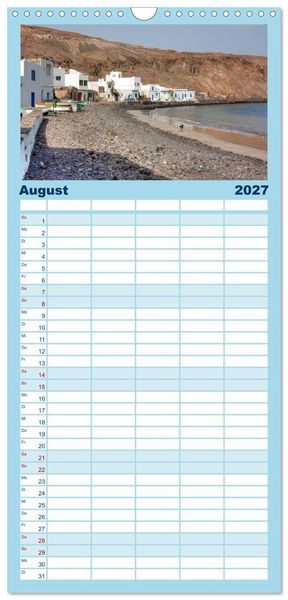 Produktbild: Familienplaner 2027 - Fuerteventura mit 5 Spalten (Wandkalender, 21 x 45 cm) CALVENDO