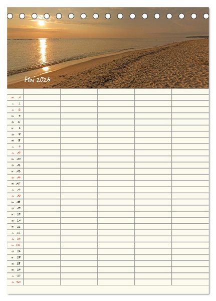 Produktbild: R&uuml;gen - Urlaubsparadies an der Ostsee - Familienplaner (Tischkalender 2026 DIN A5 hoch), CALVENDO Monatskalender