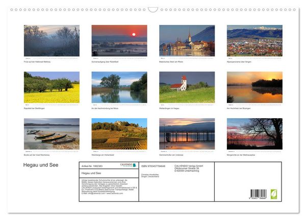 Produktbild: Hegau und See (Wandkalender 2026 DIN A2 quer), CALVENDO Monatskalender