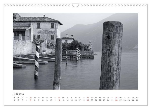 Produktbild: Limone sul Garda schwarzwei&szlig; (Wandkalender 2026 DIN A3 quer), CALVENDO Monatskalender
