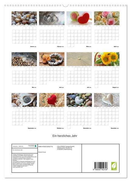Produktbild: Ein herzliches Jahr (hochwertiger Premium Wandkalender 2026 DIN A2 hoch), Kunstdruck in Hochglanz