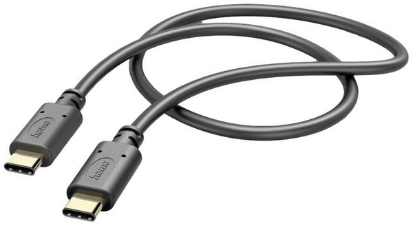 Produktbild: Hama USB-Ladekabel USB 2.0 USB-C&reg; Stecker, USB-C&reg; Stecker 1.00m Schwarz 00201589