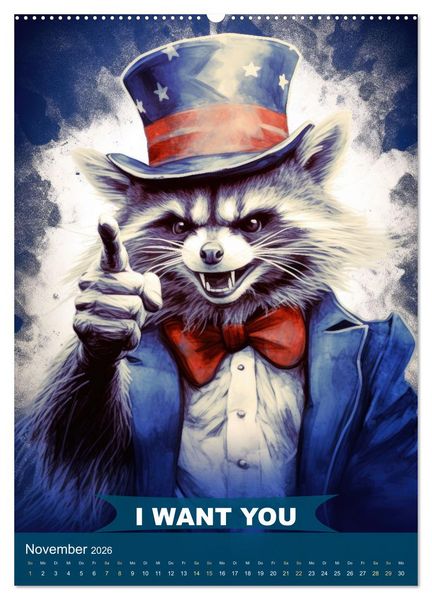 Produktbild: I want you im tierischen Design (hochwertiger Premium Wandkalender 2026 DIN A2 hoch), Kunstdruck in Hochglanz