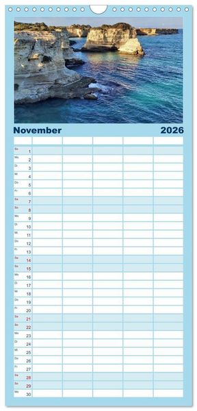 Produktbild: Familienplaner 2026 - Apulien ... der S&uuml;den Italiens mit 5 Spalten (Wandkalender, 21 x 45 cm) CALVENDO