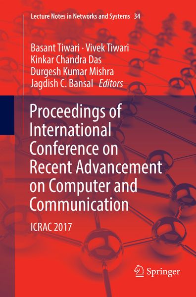Produktbild: Proceedings of International Conference on Recent Advancement on Computer and Communication