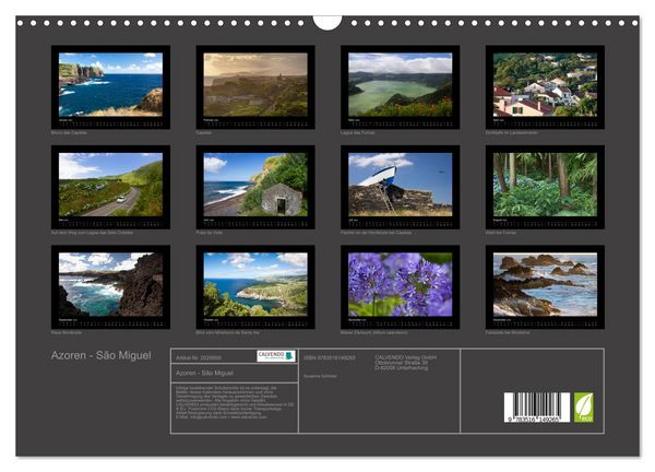 Produktbild: Azoren - S&atilde;o Miguel (Wandkalender 2026 DIN A3 quer), CALVENDO Monatskalender