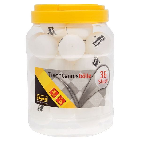 Produktbild: Idena Tischtennisb&auml;lle aus Kunststoff wei&szlig; &Oslash;4cm 36 St&uuml;ck