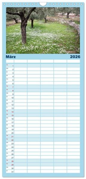 Produktbild: Familienplaner 2026 - Al&oacute;nnisos, Ski&aacute;thos, Sk&oacute;pelos mit 5 Spalten (Wandkalender, 21 x 45 cm) CALVENDO