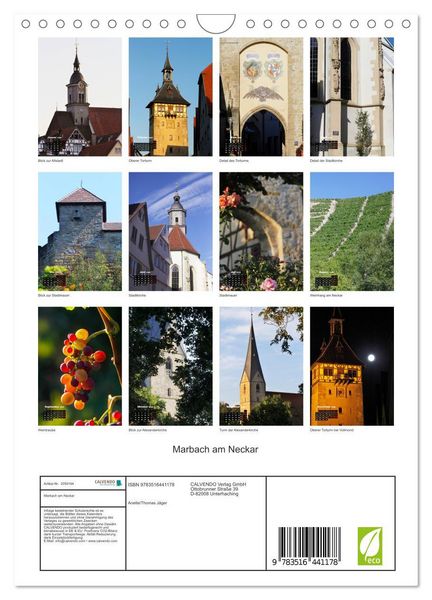 Produktbild: Marbach am Neckar (Wandkalender 2026 DIN A4 hoch), CALVENDO Monatskalender