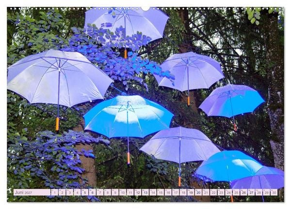 Produktbild: Schirme. Lichtinstallation Idee und Ausf&uuml;hrung des K&uuml;nstler Thomas Mogendorf (hochwertiger Premium Wandkalender 2027 DIN A2 quer), Kunstdruck in Hochglanz