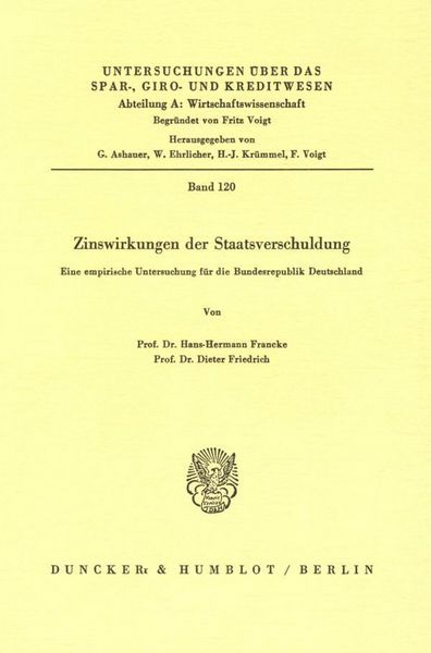 Produktbild: Zinswirkungen der Staatsverschuldung.